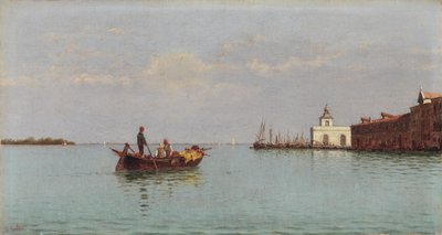 View of the Punta della Dogana with a Gondola in the Foreground by Pietro Galter
